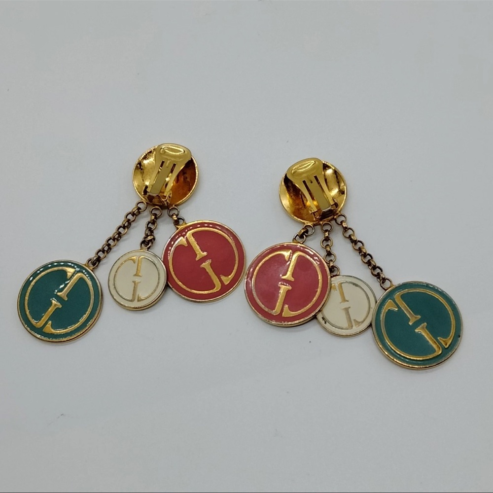 GUCCI GG Triple Dangle Vintage Earrings - Picture 4 of 7